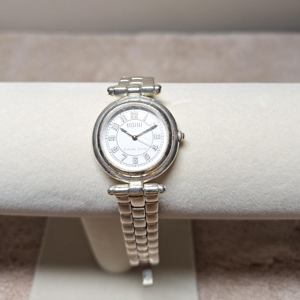 Sterling silver watch panther band 59 grams needs battery HEAVY